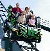 Image: a family on a ride at Legoland
