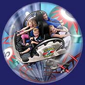 Image: a family on a ride at Legoland